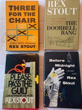 Mystery. 6 novels in 4 books by Rex Stout. Nero wolfe books